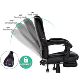 darrahopens Furniture > Office Artiss Electric Massage Office Chairs Recliner Computer Gaming Seat Footrest Black