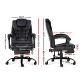 darrahopens Furniture > Office Artiss Electric Massage Office Chairs Recliner Computer Gaming Seat Footrest Black