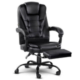 darrahopens Furniture > Office Artiss Electric Massage Office Chairs Recliner Computer Gaming Seat Footrest Black