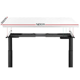 Darrahopens Furniture > Office Artiss Electric Standing Desk Adjustable Sit Stand Desks Black White 140cm