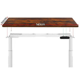 Darrahopens Furniture > Office Artiss Electric Standing Desk Adjustable Sit Stand Desks White Brown 140cm