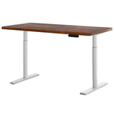 Darrahopens Furniture > Office Artiss Electric Standing Desk Adjustable Sit Stand Desks White Brown 140cm