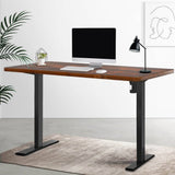 Darrahopens Furniture > Office Artiss Electric Standing Desk Motorised Adjustable Sit Stand Desks Black Brown
