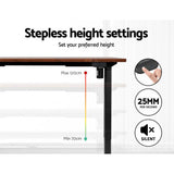 Darrahopens Furniture > Office Artiss Electric Standing Desk Motorised Adjustable Sit Stand Desks Black Brown