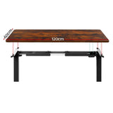 Darrahopens Furniture > Office Artiss Electric Standing Desk Motorised Adjustable Sit Stand Desks Black Brown