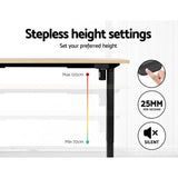 Darrahopens Furniture > Office Artiss Electric Standing Desk Motorised Adjustable Sit Stand Desks Black Oak