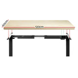 Darrahopens Furniture > Office Artiss Electric Standing Desk Motorised Adjustable Sit Stand Desks Black Oak