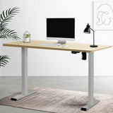 Darrahopens Furniture > Office Artiss Electric Standing Desk Motorised Adjustable Sit Stand Desks Grey Oak