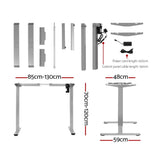 Darrahopens Furniture > Office Artiss Electric Standing Desk Motorised Adjustable Sit Stand Desks Grey White