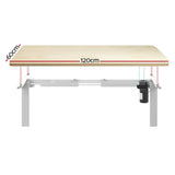 Darrahopens Furniture > Office Artiss Electric Standing Desk Motorised Adjustable Sit Stand Desks White Oak