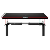 Darrahopens Furniture > Office Artiss Electric Standing Desk Motorised Sit Stand Desks Table Black 140cm