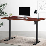 Darrahopens Furniture > Office Artiss Electric Standing Desk Motorised Sit Stand Desks Table Black Walnut 140cm
