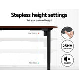 Darrahopens Furniture > Office Artiss Electric Standing Desk Motorised Sit Stand Desks Table Black Walnut 140cm