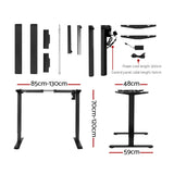 Darrahopens Furniture > Office Artiss Electric Standing Desk Motorised Sit Stand Desks Table Black White 140cm