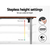 Darrahopens Furniture > Office Artiss Electric Standing Desk Motorised Sit Stand Desks Table Grey Brown 140cm