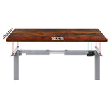 Darrahopens Furniture > Office Artiss Electric Standing Desk Motorised Sit Stand Desks Table Grey Brown 140cm