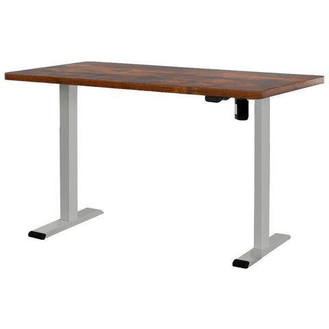 Darrahopens Furniture > Office Artiss Electric Standing Desk Motorised Sit Stand Desks Table Grey Brown 140cm