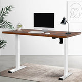 Darrahopens Furniture > Office Artiss Electric Standing Desk Motorised Sit Stand Desks Table White Brown 140cm