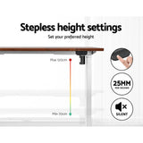 Darrahopens Furniture > Office Artiss Electric Standing Desk Motorised Sit Stand Desks Table White Brown 140cm