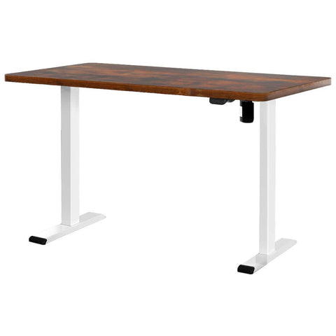 Darrahopens Furniture > Office Artiss Electric Standing Desk Motorised Sit Stand Desks Table White Brown 140cm