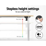 Darrahopens Furniture > Office Artiss Electric Standing Desk Motorised Sit Stand Desks Table White Oak 140cm
