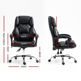 darrahopens Furniture > Office Artiss Executive Office Chair Leather Gaming Computer Desk Chairs Recliner Black