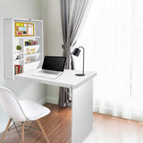 darrahopens Furniture > Office Artiss Foldable Desk with Bookshelf - White