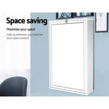 darrahopens Furniture > Office Artiss Foldable Desk with Bookshelf - White