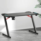Darrahopens Furniture > Office Artiss Gaming Desk Computer Desks Table Study Home Ofiice RGB LED Light 120CM