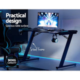 Darrahopens Furniture > Office Artiss Gaming Desk Computer Desks Table Study Home Ofiice RGB LED Light 120CM
