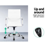 darrahopens Furniture > Office Artiss Gaming Office Chair Computer Desk Chairs Home Work Study White Mid Back