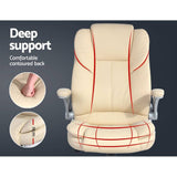 darrahopens Furniture > Office Artiss Kea Executive Office Chair Leather Beige
