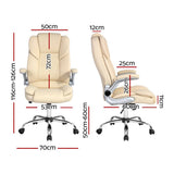 darrahopens Furniture > Office Artiss Kea Executive Office Chair Leather Beige