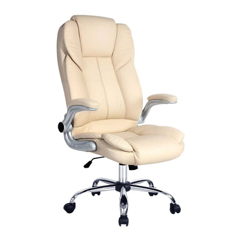 darrahopens Furniture > Office Artiss Kea Executive Office Chair Leather Beige