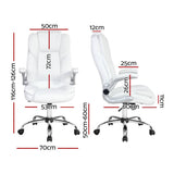 darrahopens Furniture > Office Artiss Kea Executive Office Chair Leather White