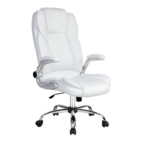 darrahopens Furniture > Office Artiss Kea Executive Office Chair Leather White