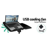 darrahopens Furniture > Office Artiss Laptop Table Desk Adjustable Stand With Fan - Black