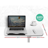 darrahopens Furniture > Office Artiss Laptop Table Desk Adjustable Stand With Fan - White