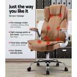 darrahopens Furniture > Office Artiss Massage Office Chair Gaming Chair Computer Desk Chair 8 Point Vibration Espresso