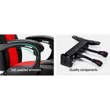 darrahopens Furniture > Office Artiss Massage Office Chair Gaming Computer Seat Recliner Racer Red