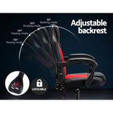 darrahopens Furniture > Office Artiss Massage Office Chair Gaming Computer Seat Recliner Racer Red