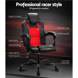 darrahopens Furniture > Office Artiss Massage Office Chair Gaming Computer Seat Recliner Racer Red