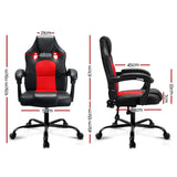 darrahopens Furniture > Office Artiss Massage Office Chair Gaming Computer Seat Recliner Racer Red