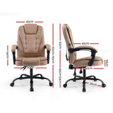 darrahopens Furniture > Office Artiss Massage Office Chair PU Leather Recliner Computer Gaming Chairs Espresso