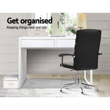 darrahopens Furniture > Office Artiss Metal Desk with 2 Drawers - White