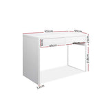 darrahopens Furniture > Office Artiss Metal Desk with 2 Drawers - White