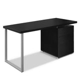 darrahopens Furniture > Office Artiss Metal Desk with 3 Drawers - Black
