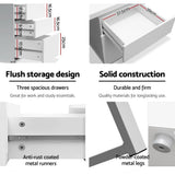 darrahopens Furniture > Office Artiss Metal Desk with 3 Drawers - White
