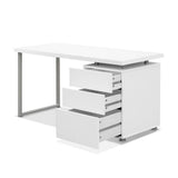 darrahopens Furniture > Office Artiss Metal Desk with 3 Drawers - White
