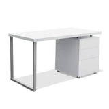 darrahopens Furniture > Office Artiss Metal Desk with 3 Drawers - White